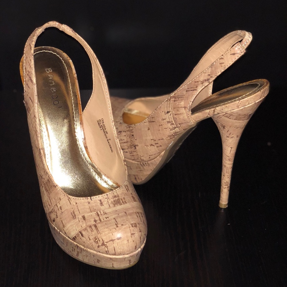 Cork print Colada Bamboo heels